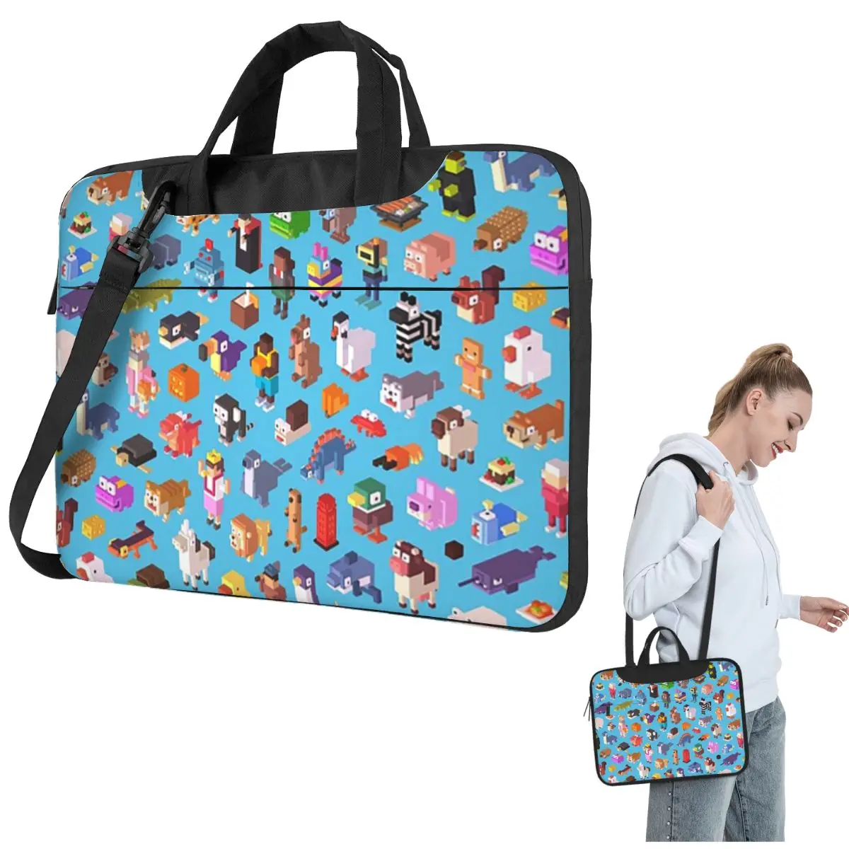 

Crossy Road - классическая сумка для ноутбука через плечо, сумка для компьютера, устойчивая защитная сумка для ноутбука для Lenovo