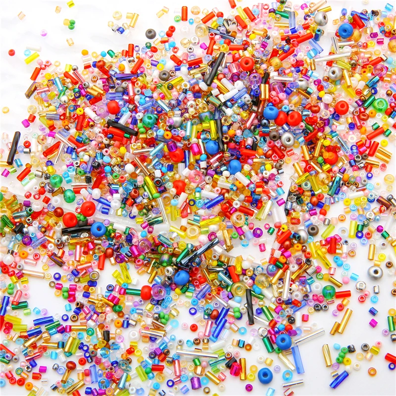 Embroidery Glass Beads - Mix 1.5-4.5mm Glass Seedbeads Mixed Round
