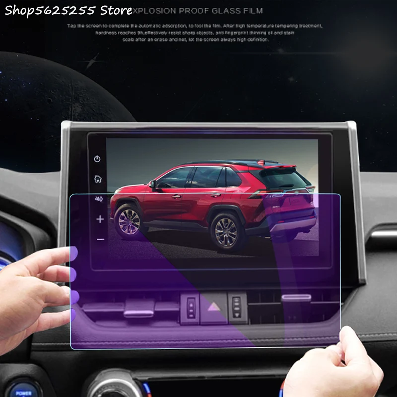 

GPS Navigation Screen Tempered Glass Membrane For Toyota RAV4 RAV-4 2019 2020 2021 2022 Anti-Blue Ray Protector Film Decoration