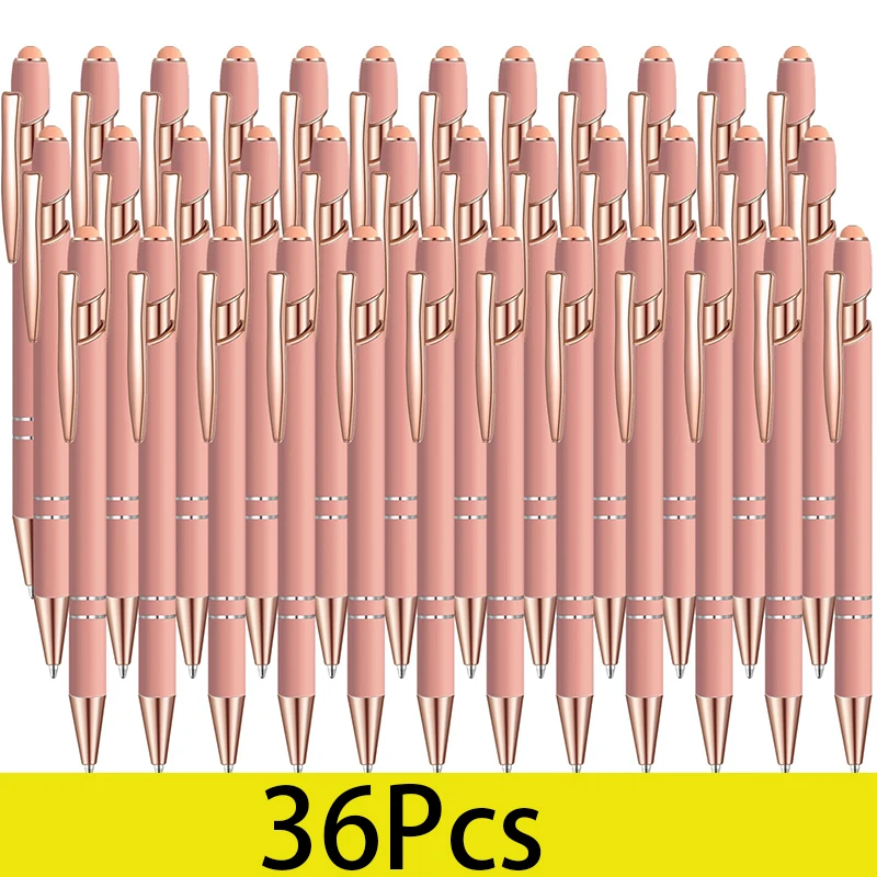 

36Pcs Rose Gold Metal Ballpoint Pen Business Gifts Pen Promotional Novelty Stylus Ball Pen