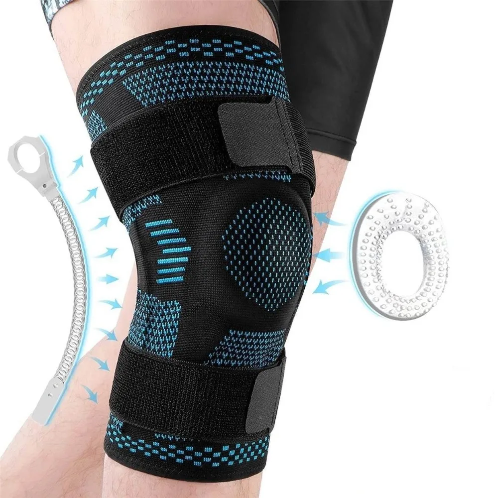 Major Breathable Knee Pad Non-slip Double Straps Compression Sleeve Adjustable Spring Support Knee Knee Pad Gym
