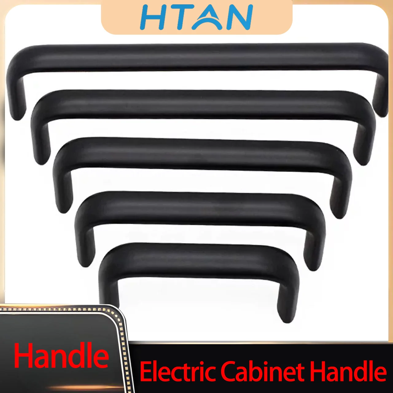 

6pcs Black Aluminum Alloy Network cabinet door handle Industrial Cabinet Door Handle Equipment Pull Handle