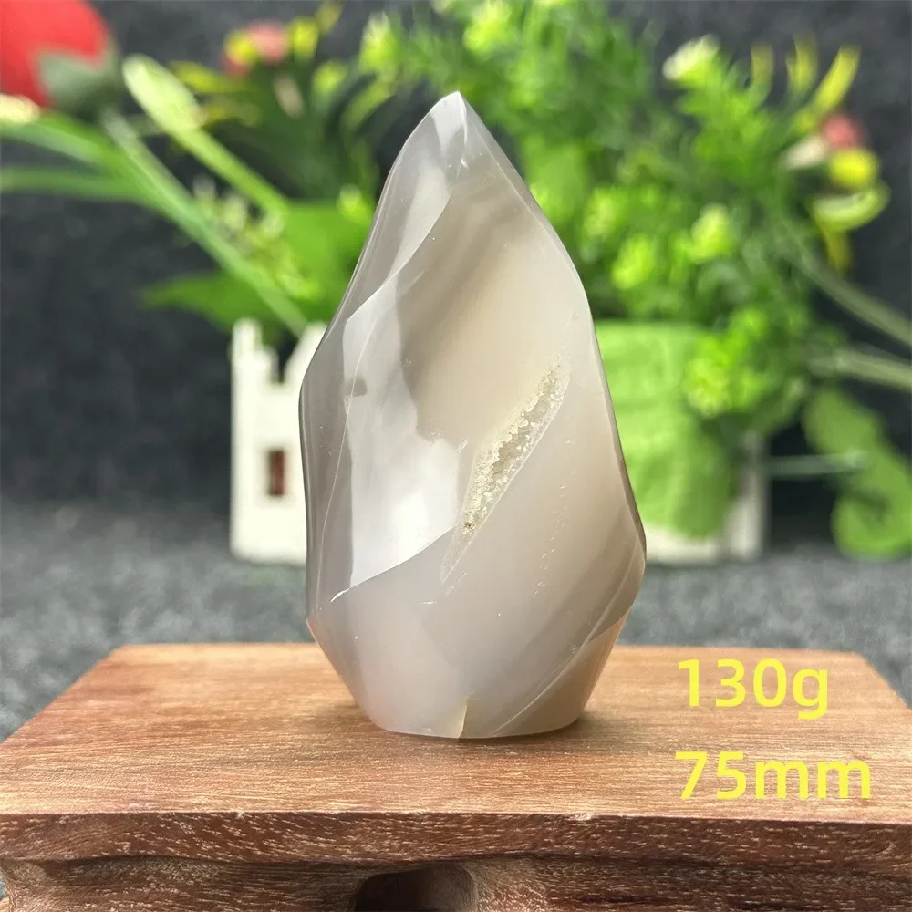 Natural Orca Agate Torch Free Shape Healing Energy Flame Crystal Home Decor Garden Aquarium Holiday Gift