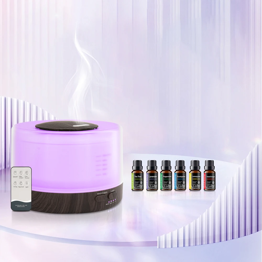 

Diffuser For Home Create Serenity 16.9oz Luxury Aromatherapy Aroma Oil Diffuser with Mood Lights 6 Oils Relax Breathe Unwi