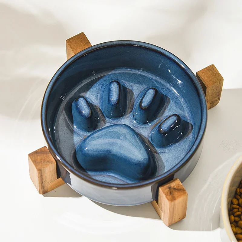 New Slow Food Bowl Ceramic Food Bowl for Dogs and Cats Slow Food Bowl Pet Supplies Anti Knock Anti Choke Feeder Dog Accessories