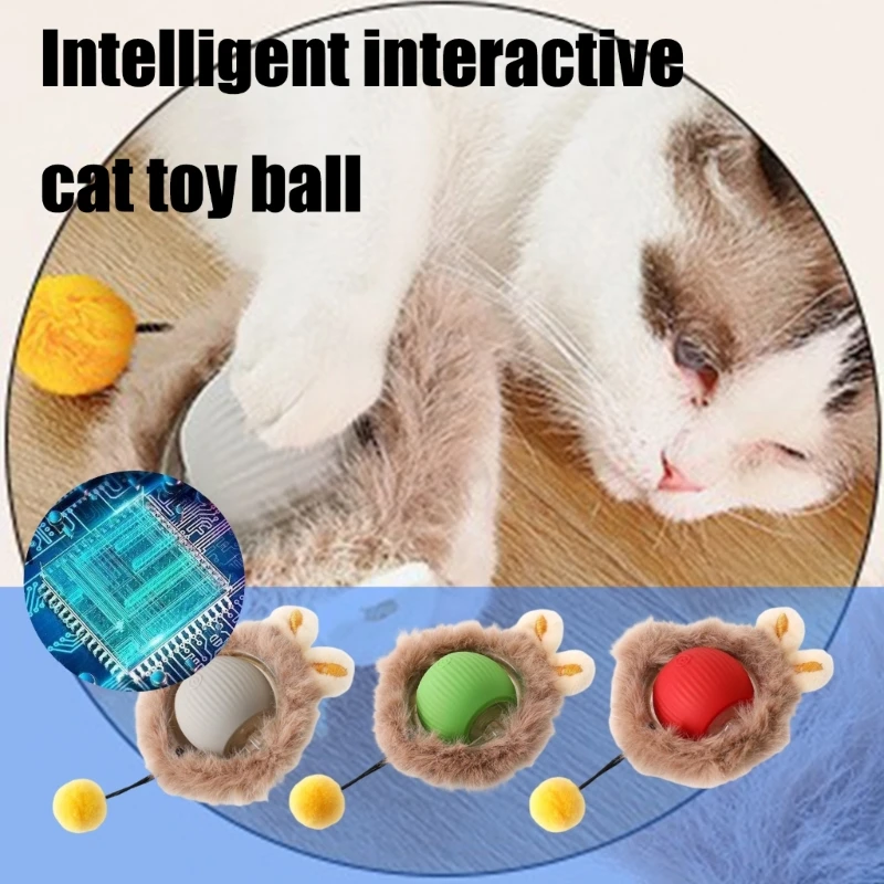 

Automatic Motion Activated Cat Toy Ball with Play Mat Interactive Hide And Seek Interactive Cats Toy Ball