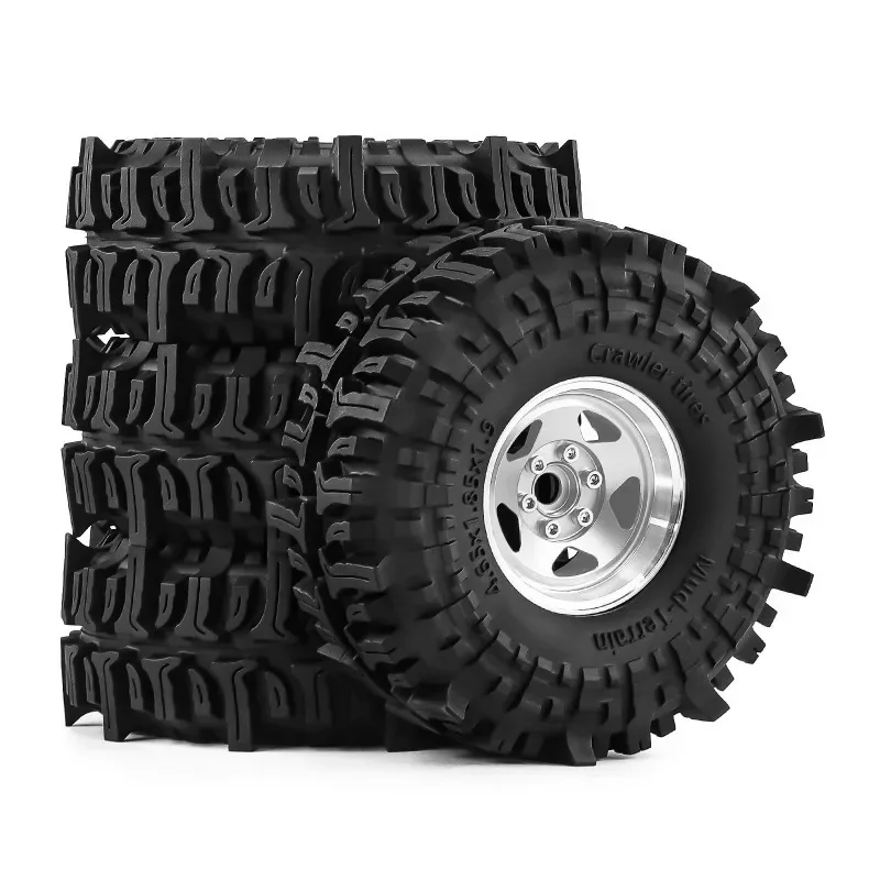 1.9 inch Beadlock Wheel & Tire Set with 12mm Hex for 1/10 RC Crawler TRX4 TRX6 Axial SCX10/SCX10 II/SCX10 III Gen7/8 D90 VS4-10