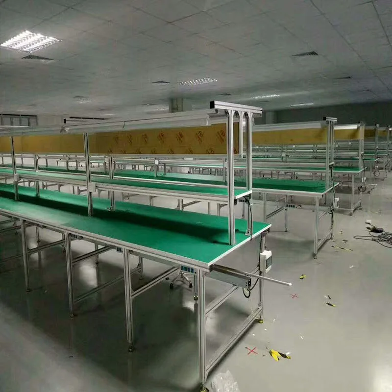 Workshop operation table aluminum alloy assembly line, packing table aluminum profile inspection table with light