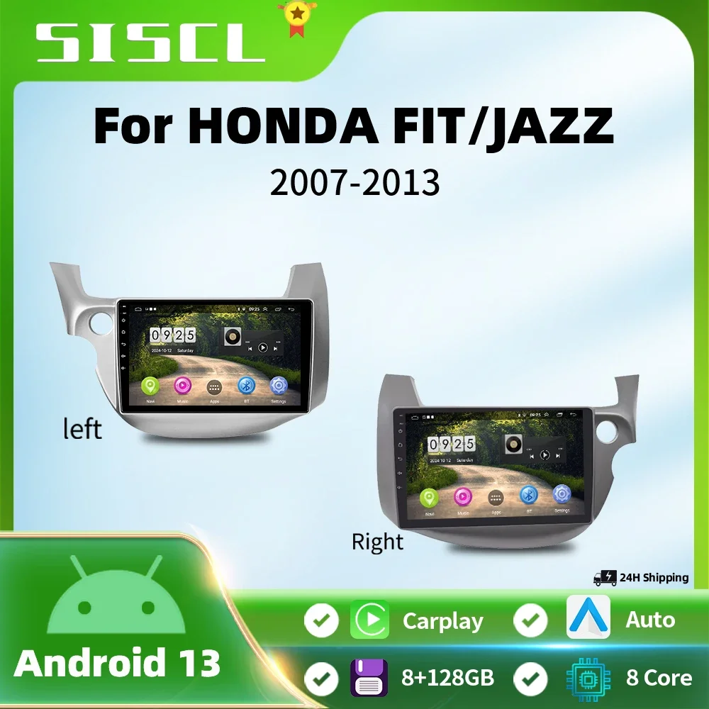 

2 din 8Core Android 13 Car Radio For HONDA FIT JAZZ 2007-2013 Multimedia Video Player Mirror Connection Split Screen Head unit