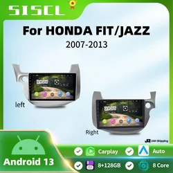 2 din Android 13 Car Radio For HONDA FIT JAZZ 2007-2013 Multimedia Video Player Mirror Connection Split Screen Head unit