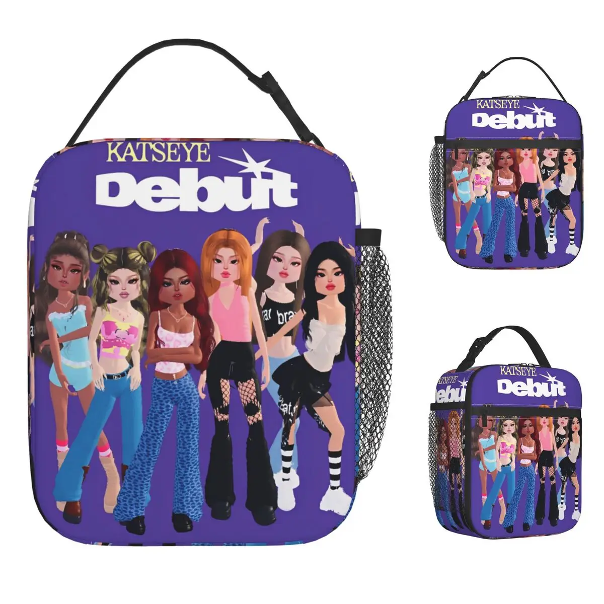 

Корейский стиль KATSEYE Gnarly Сумка для обеда для детей с принтом Ланч-бокс Kawaii Офисная сумка-холодильник Удобные оксфордские термосумки для обеда