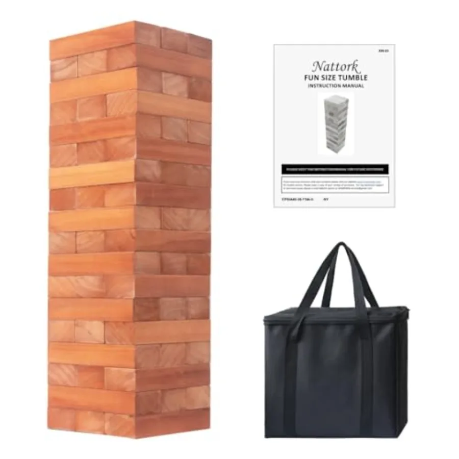 

Giant Tumbling Tower Stack from 1.77Ft to 4+ Ft,Wood Stacking Giant Blocks Game Made from Premium Pine Wood Ideal for Family, 5