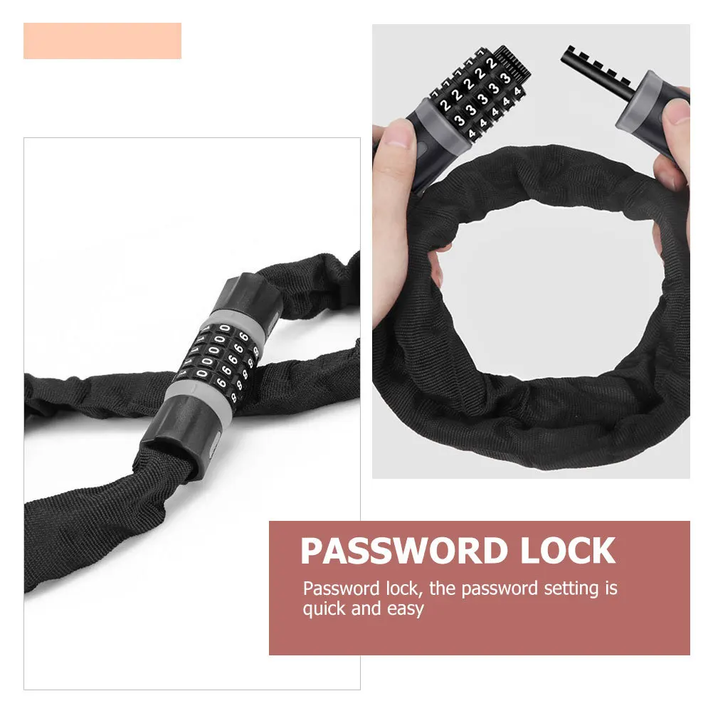 

Bike Chain Password Lock Carbon Steel Five- Multi-Purpose Anti-Theft Lock for Bicycle Motorbike Luggage