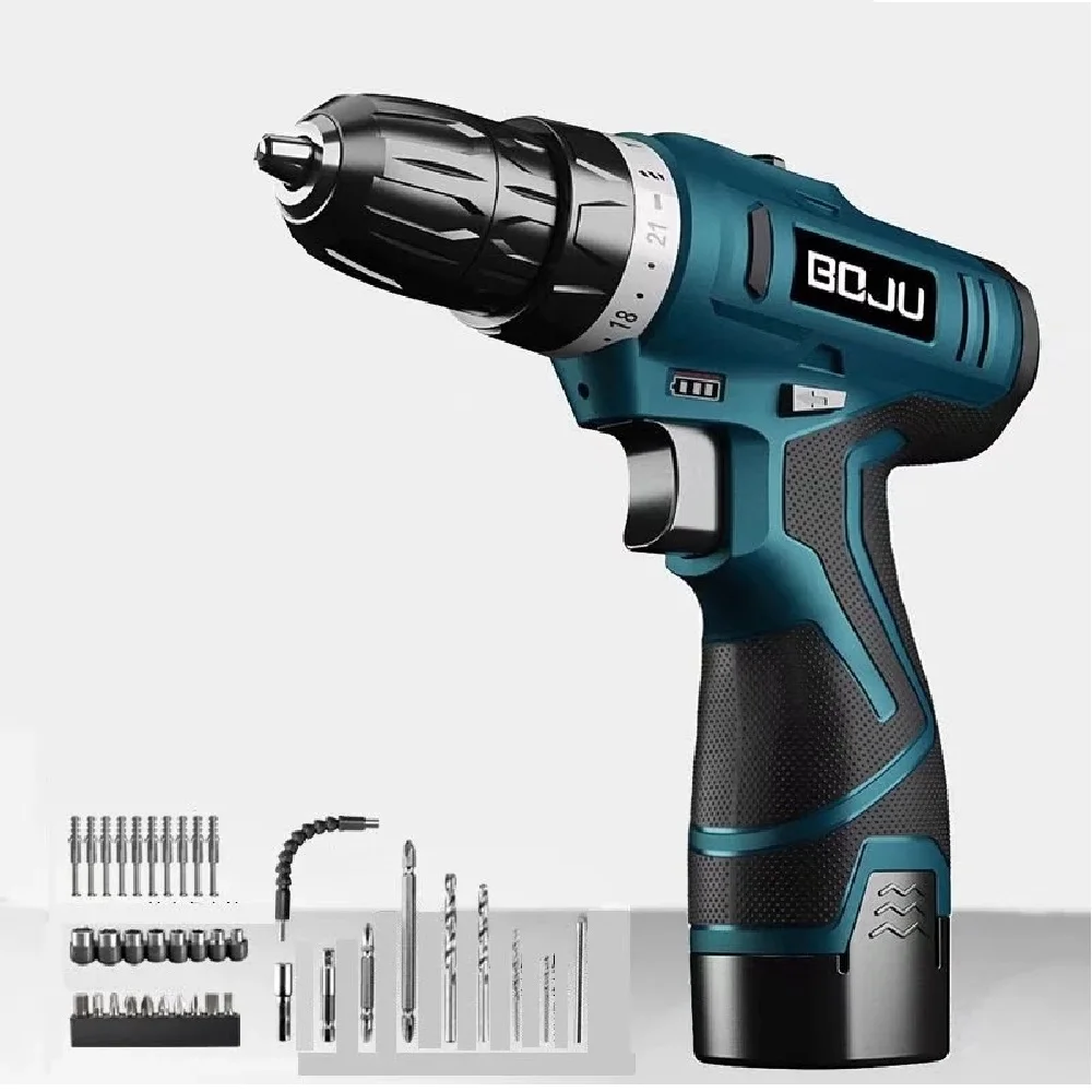 

2025 New 12V lithium electric drill 24V dual speed rechargeable drill multifunctional household electric screwdriver metal tin