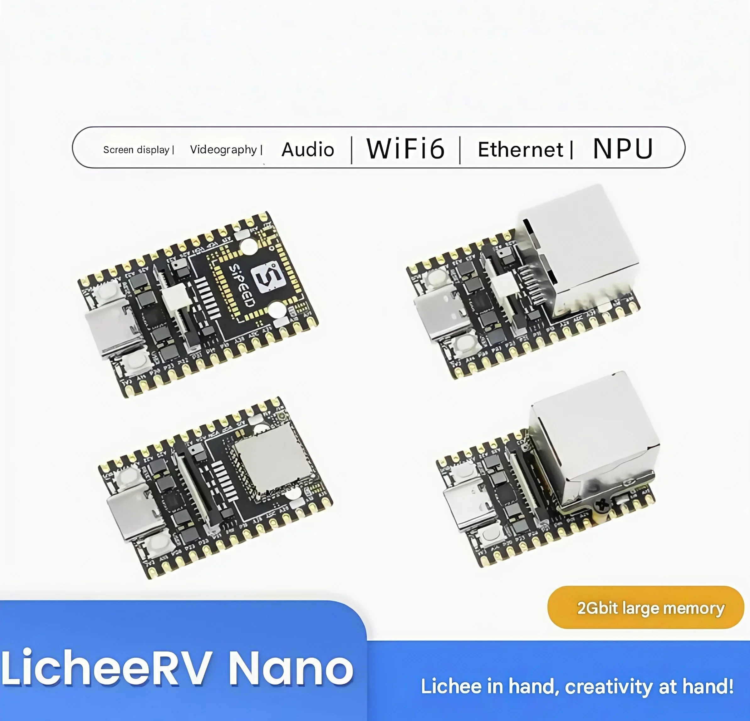 BoaMasMSipeed LicheeRV Nano SG2002 Lichee Pi WIFI6 Ethernet AI Vision RISCV LicheeRV-Nano