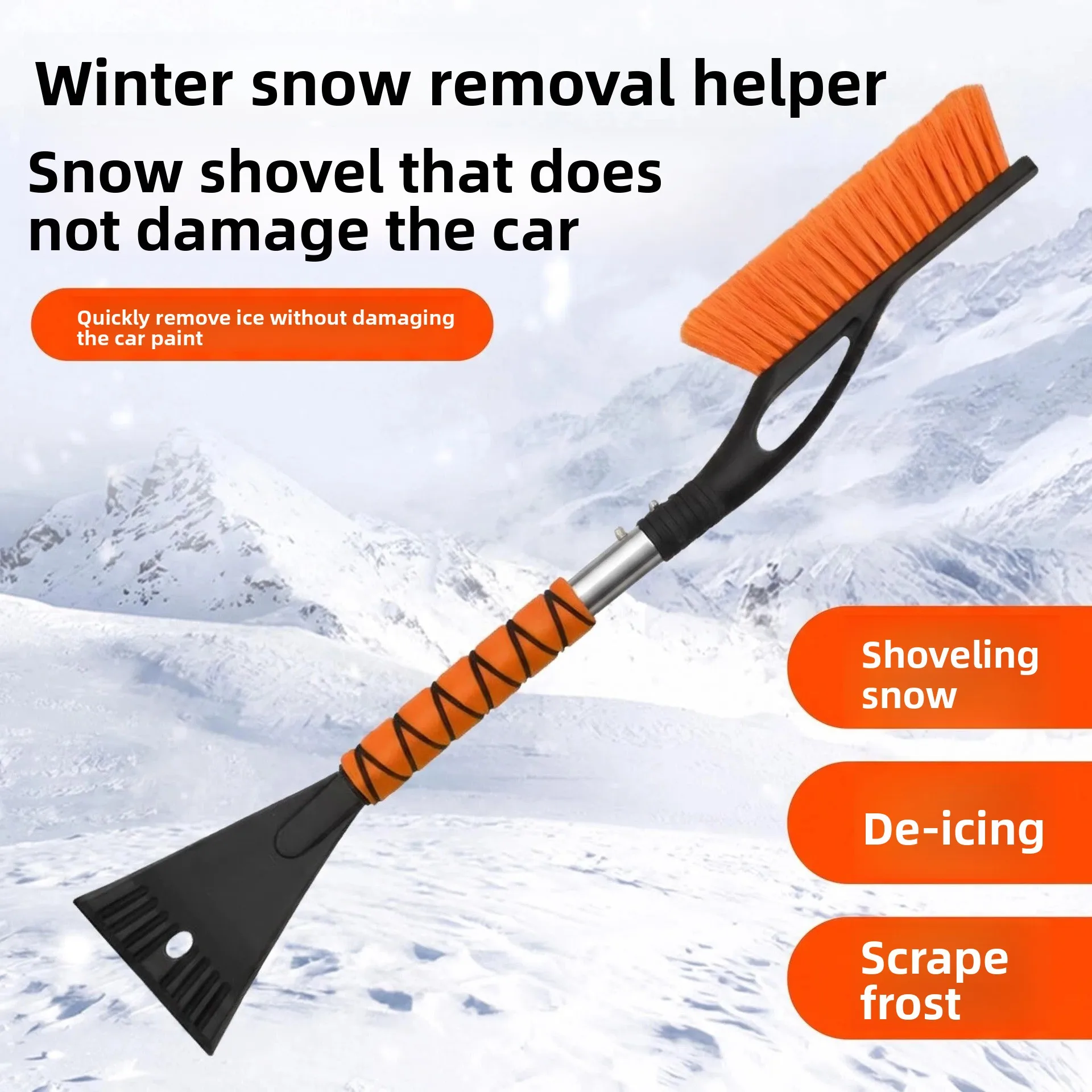 Detachable 2-in-1 Car Snow Shovel Multifunctional Winter Windshield Scraping and Defrosting Tool