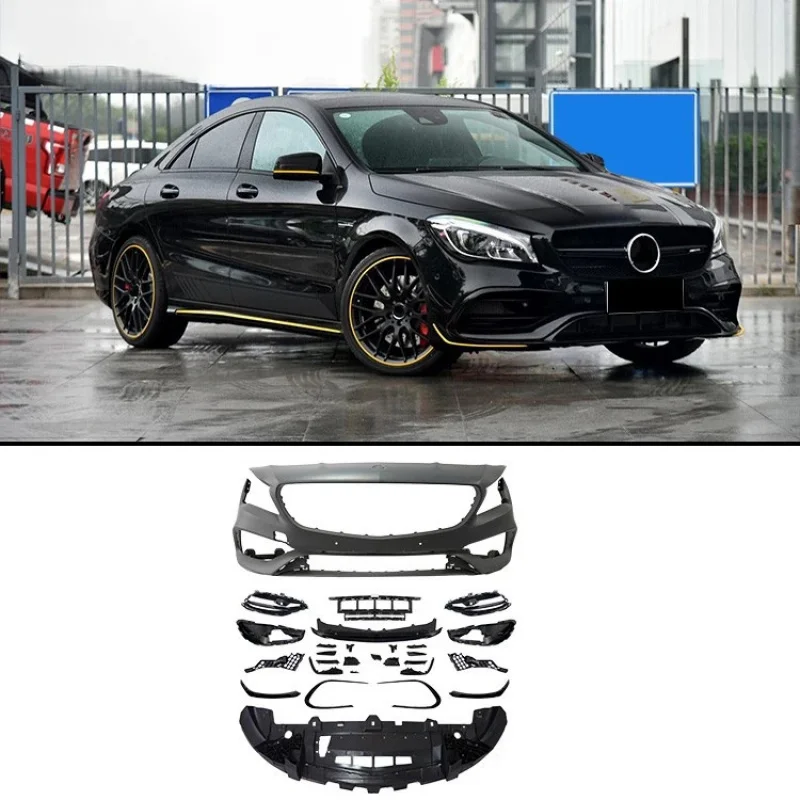 

W117 CLA200 CLA220 CLA45 Body Kit For W117 To CLA45 Style With Front Bumper Grille Rear Bumper And Exhaust Tips