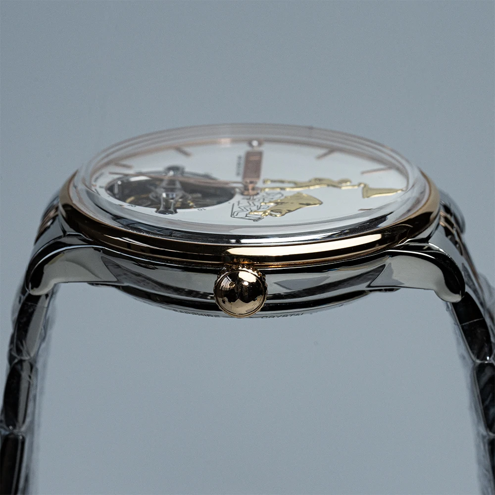 AJUT tourbillon automatico meccanico da uomo orologio zaffiro di lusso con tourbillon volante a carica automatica per uomo 0375