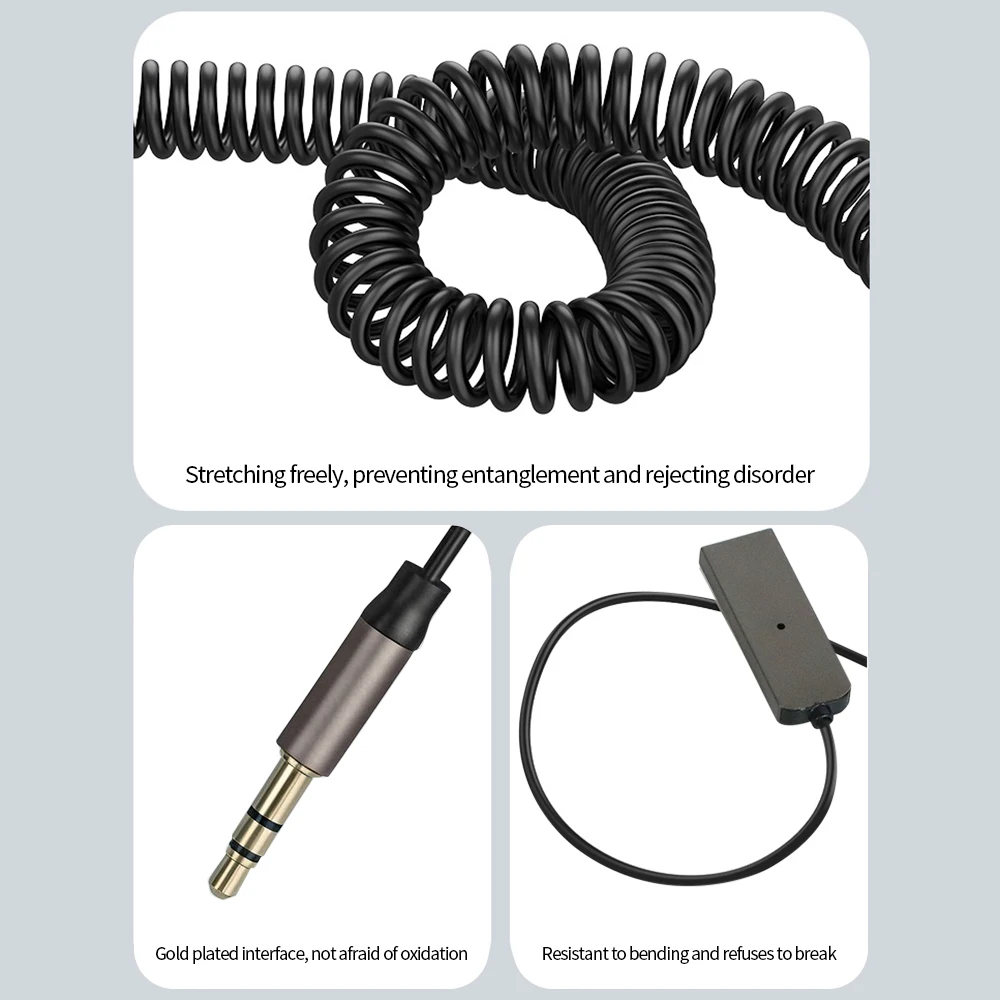 자동차 블루투스 5.0 오디오 수신기 USB 3.5mm AUX 자동차 오디오 무선 음악 어댑터 (자동차 스피커용)