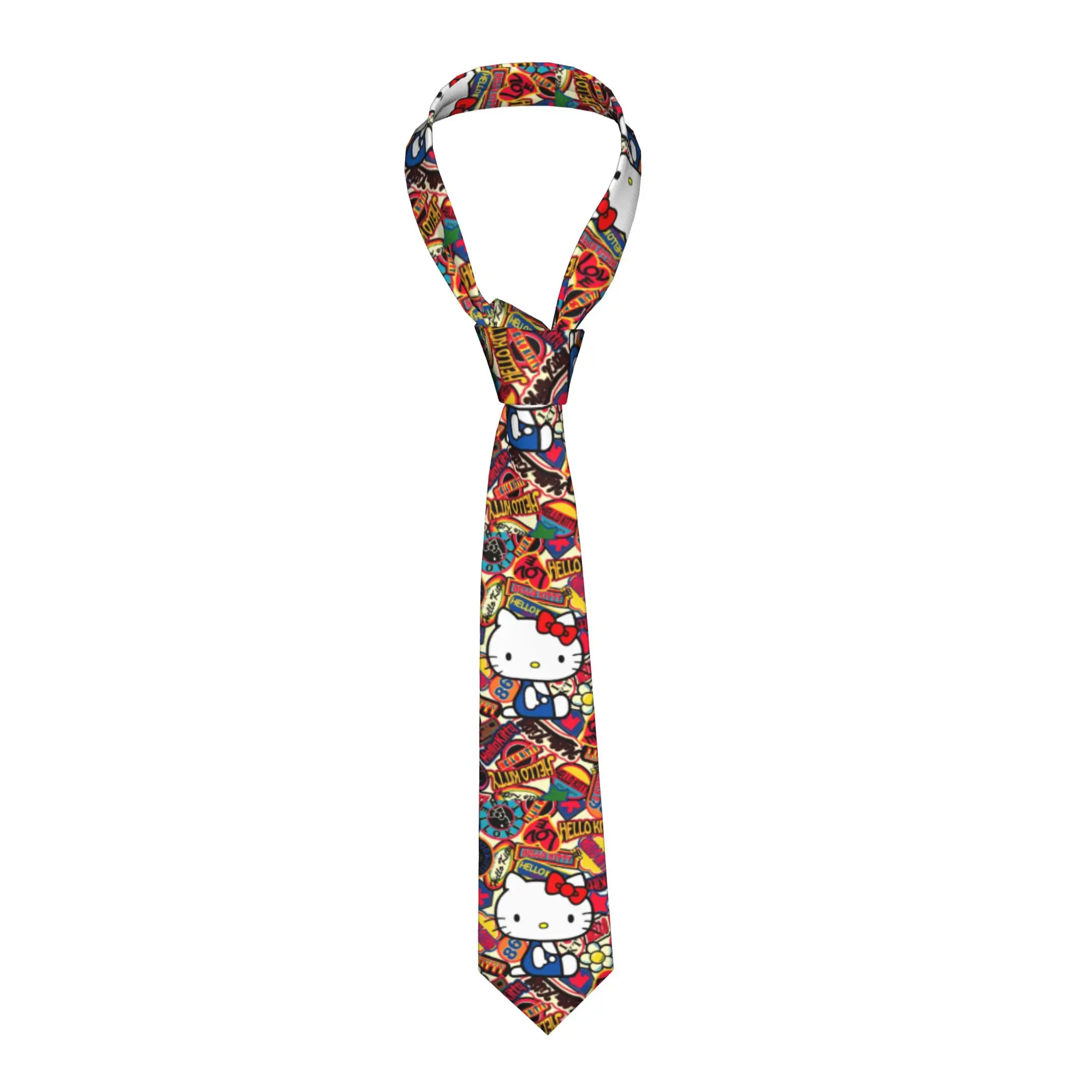 

Hello Kitty 90s Necktie Unisex 8 cm Cute Cartoon Neck Tie for Men Casual Classic Shirt Accessories Gravatas Wedding Gift