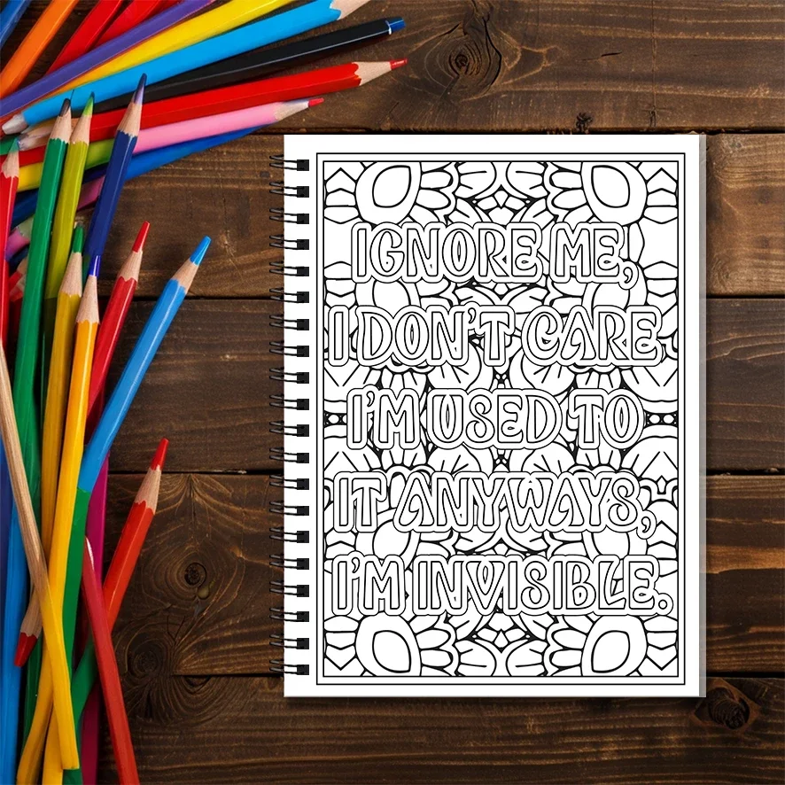 Adult Quotes Coloring Book - 8.3x 11.2 Inch 22 Page Coloring Book - Helps Reduce Stress and Ease Emotions