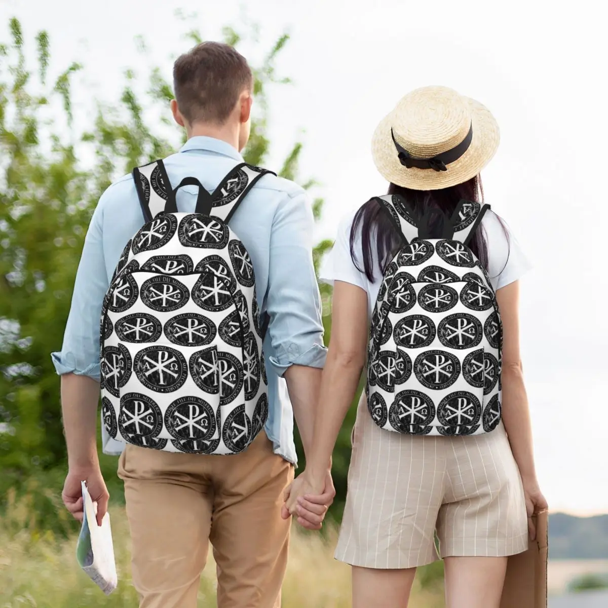 Chirho, Chi Rho, Christogram, Jesus Student Backpack School Bag Hiking Travel Daypack for Boys Girls Bookbag Shoulder Bags