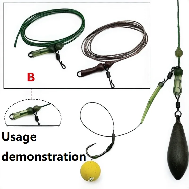 

Lead Free Carp Fishing Leader Line 60LB 1m Strong Anti Tangle Carp Rig Leader for Big Carp Fishing