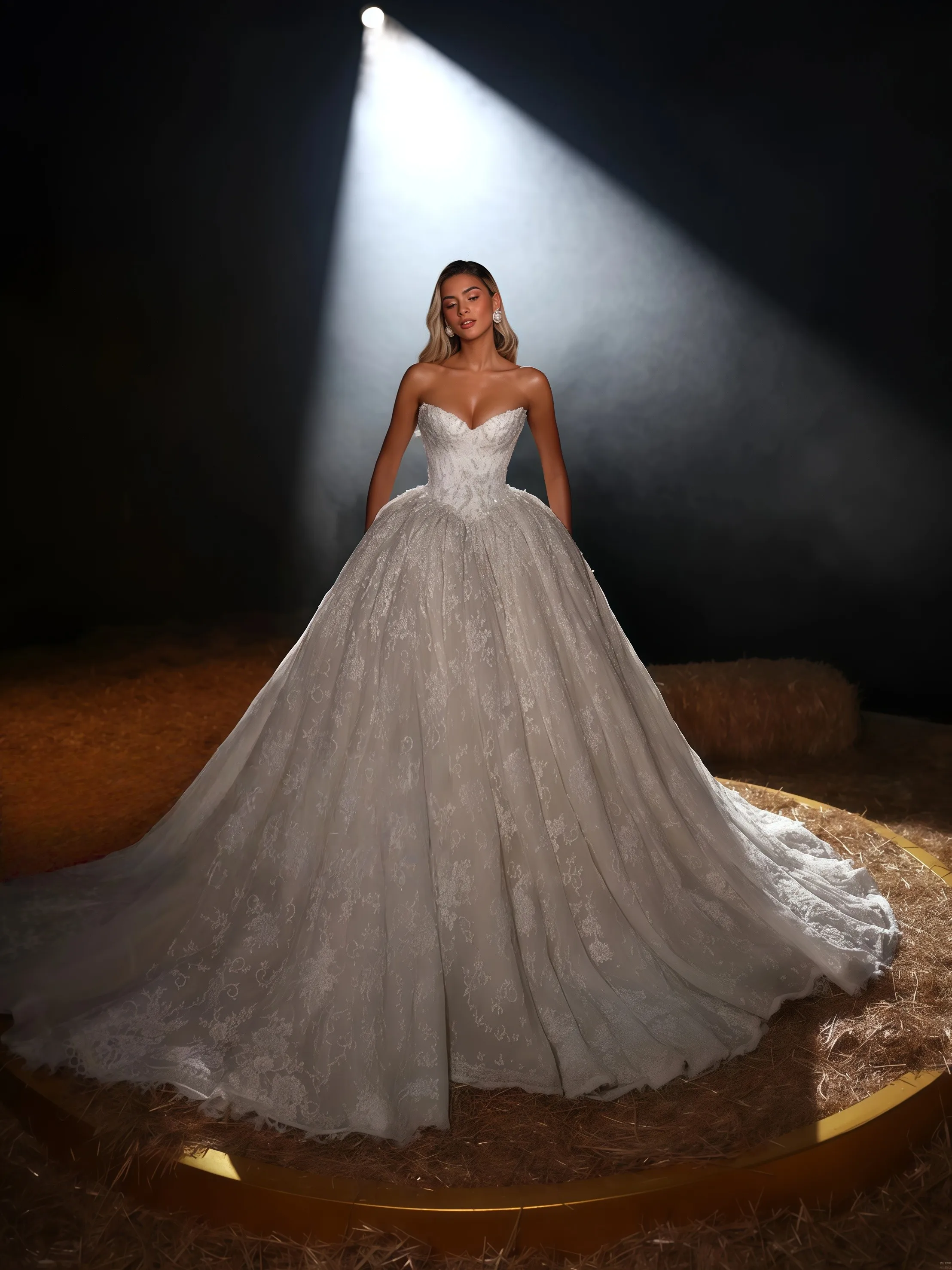 

Блестящие свадебные платья трапециевидной формы для женщин без бретелек со шлейфом Vestido De Novia, кружевные свадебные платья с блестками на заказ