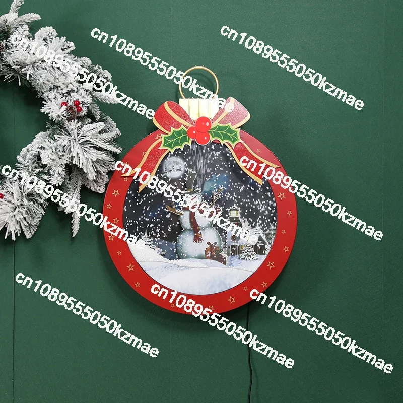 Wholesale Christmas Wall Decor Hanging Light Emitting Diode Snowball with Bow