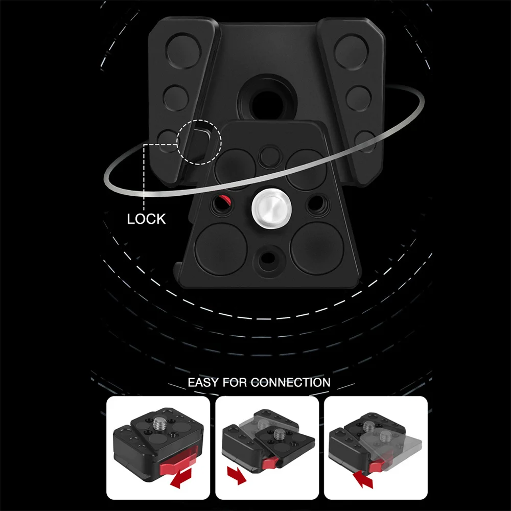 DSLR Mini V-Lock Mount Quick Release Plate Clamp for Gopro 11 Camera Tripod Adapter Mount Board Quick Switch Kit Accessories