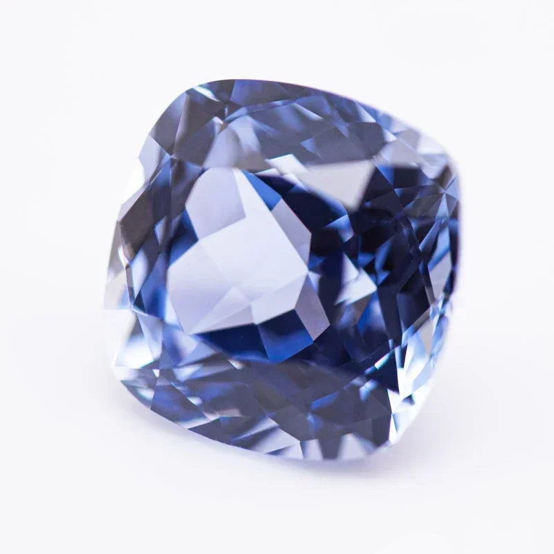 

Wholesale Lab Grown Sapphire Cornflower Color Square Cushion VVS1 Selectable AGL Certificate Charms Beads For Diy Jewelry Making