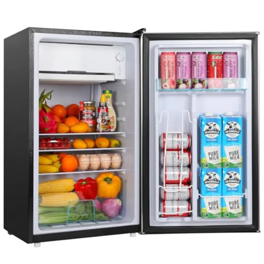 

3.2 Cu.Ft Mini Fridge with Freezer Single Door Compact Refrigerator for Bedrooms Offices Dorms Small Fridge with Adjustable The