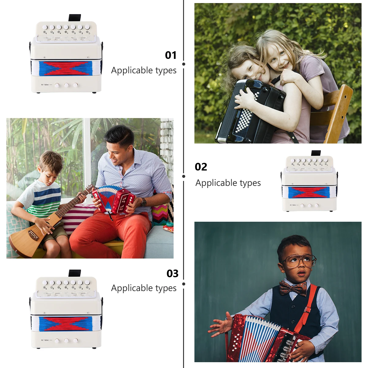 

Children's Accordion Instrument Kid Kids Musical Instruments Educational Toy Mini