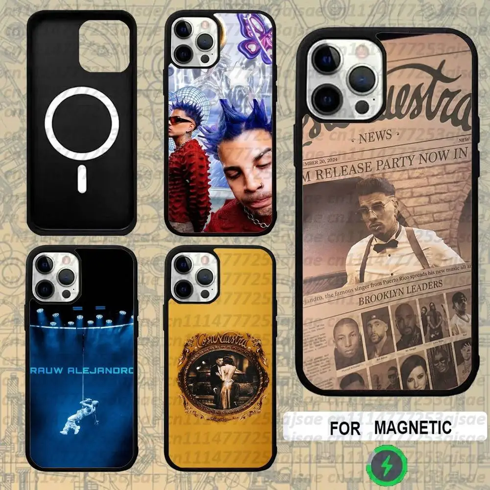 R-Rauw A-Alejandro Cosa Nuestra For Magsafe Wireless Charger Case For iPhone 18,15,16,17,13,14,11,12,Pro,Max,Plus,E,Air,Mini