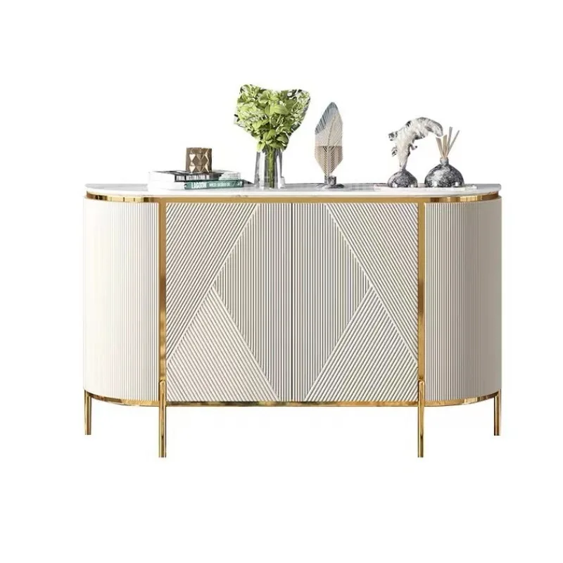 simple living room Marble decorative cabinet Solid wood partition locker Qin apartment storage cabinet