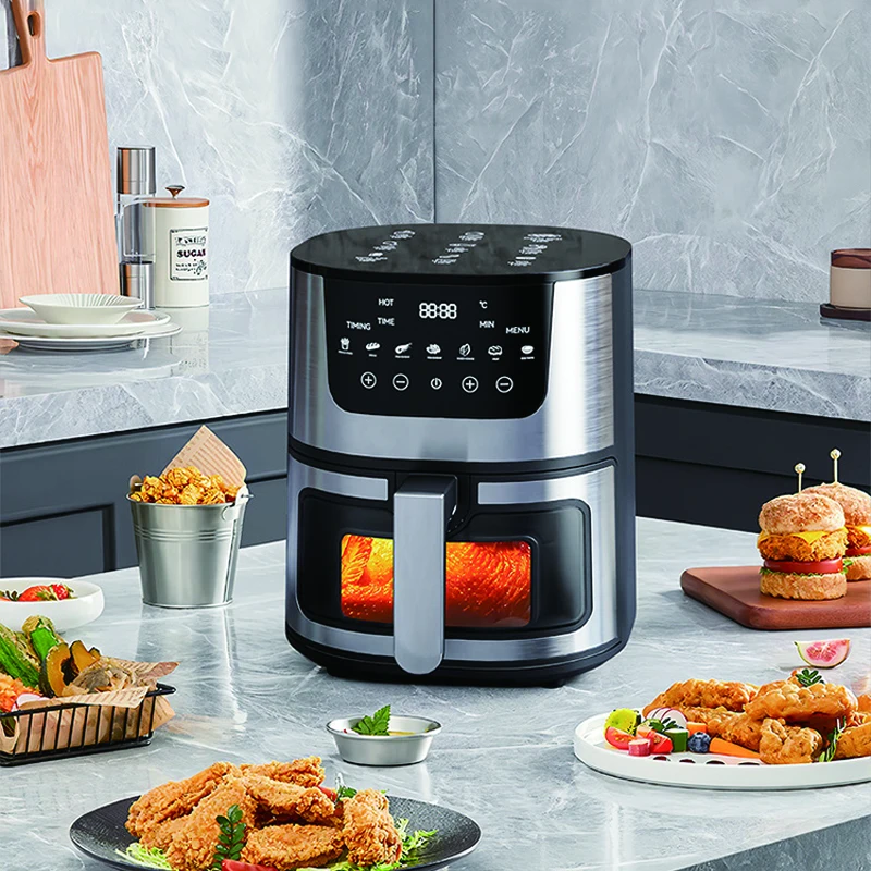 

7L Lcd Display Aluminum Ptfe Detachable Oil Container air Frier Fryer