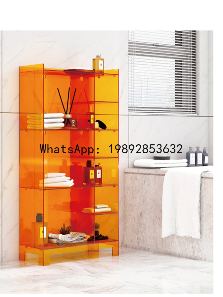 YFY Acrylic Storage Rack Floor-standing Simple Modern   Internet-famous Multi-layer Storage Rack Living Room Display Rack