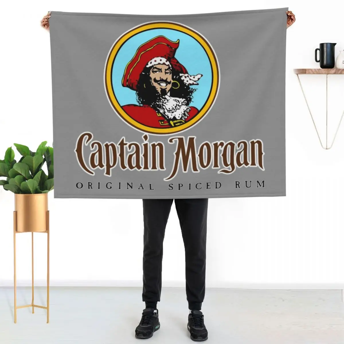 CAPTAIN MORGAN Throw Blanket Bed Luxury Designer funny gift Furry Soft Beds Weighted Blankets