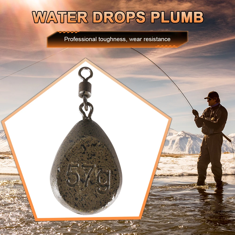صب النار وزن الصيد مع قطب الكمثرى شقة الرصاص ، الغطاسة قطرة الماء لسمك الشبوط ، مقطع آمن ، 57g #2