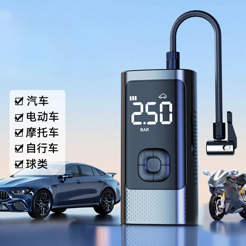مضخة هواء كهربائية للسيارة لاسلكية محمولة لإطارات السيارة الكهربائية مضخة ضغط عالية كنز قابل للنفخ