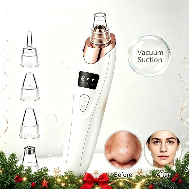 Electric Vacuum Blackhead Remover Facial Pore and Acne Remover Portable with Three Levels of Adjustment and Five Types of Suction Head Beauty Care Tools