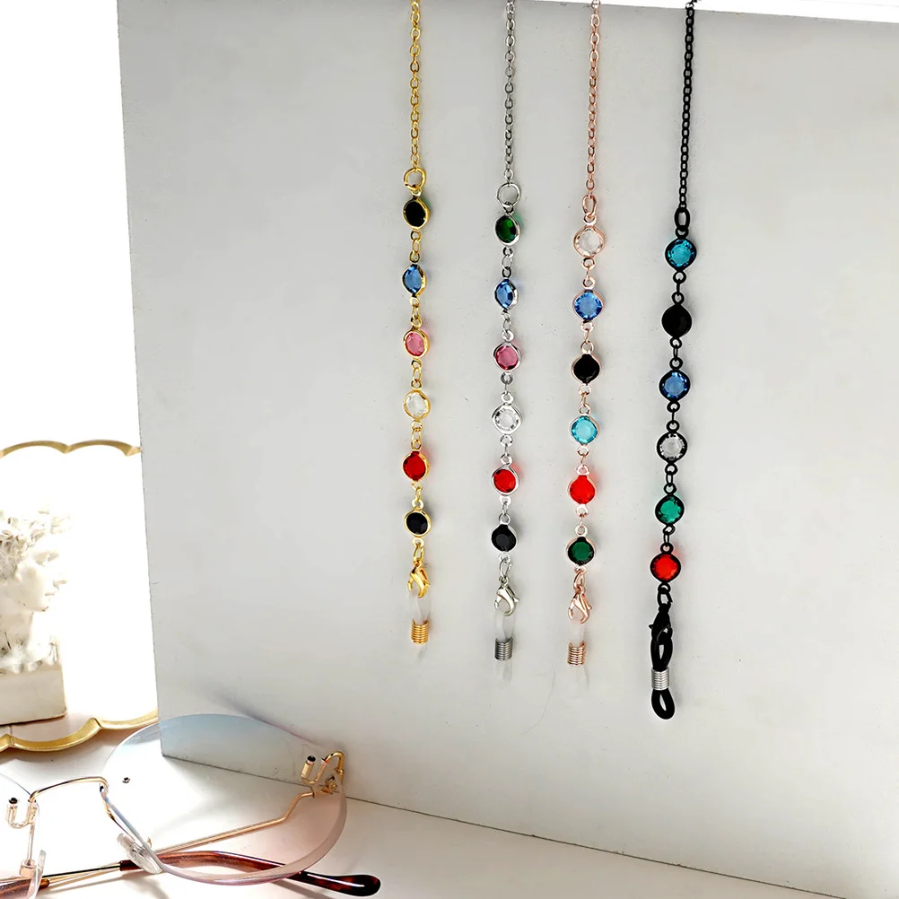 

4pcs Glasses Chain Beaded Anti lost Ropes Fashion Accessories Eyeglasses Copper Material Sturdy Durable Practical Simple