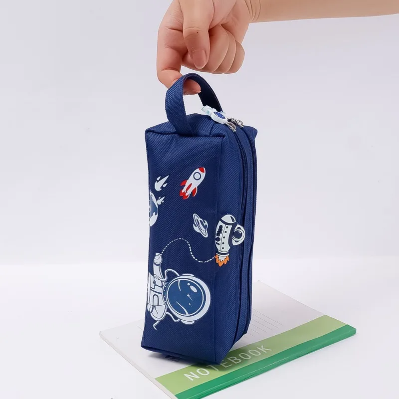 Imagem -05 - Espaço Astronauta Estojo de Lápis Duplo para Meninos Bonito Bolsa de Lápis Papelaria Escolar Crianças Caneta Case Caixa de Caneta Bonito Material Escolar