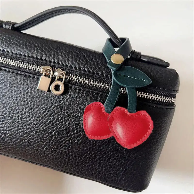 Women Keychain Cherry Pendant Chelsea Creative Bag Schoolbag Love Leather Bag Charm Accessories Vintage Versatile Bag Keychain