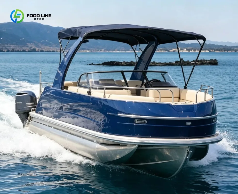 Aluminum Dual Console Pontoon Boat S22B Sport Arch Top CE Lake Ocean Entertainment Cruising OEM Customized