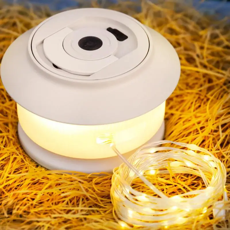 Camping String Lights Rechargeable Waterproof Outdoor Tent Lights Retractable Multi-functional Camping Gear Portable Tent Lamp T