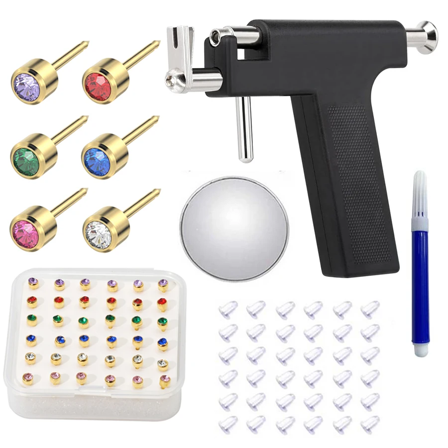 Professional Ear Piercing Gun with 36pcs Earrings Stud for Salon Home Use Ear Piercing Kit