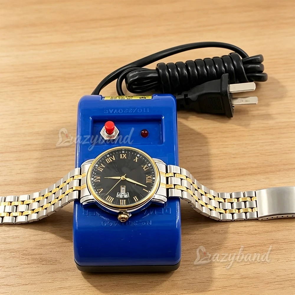 Watch Demagnetizer Electrical Mechanical Quartz Watch Repair Tool Watch Demagnetize Time Correceing for Watchmaker EU Plug Hot