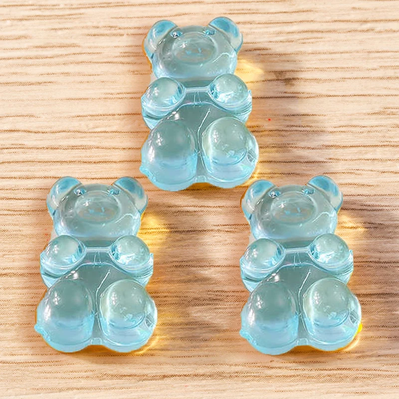 Tusember 20 Stück Niedliche transparente farbige Acryl-Bärenperlen, süße Gummibärchen, DIY-Halskette, Armband, Ohrringe, Schmuckherstellung, Geschenke – Detail 5