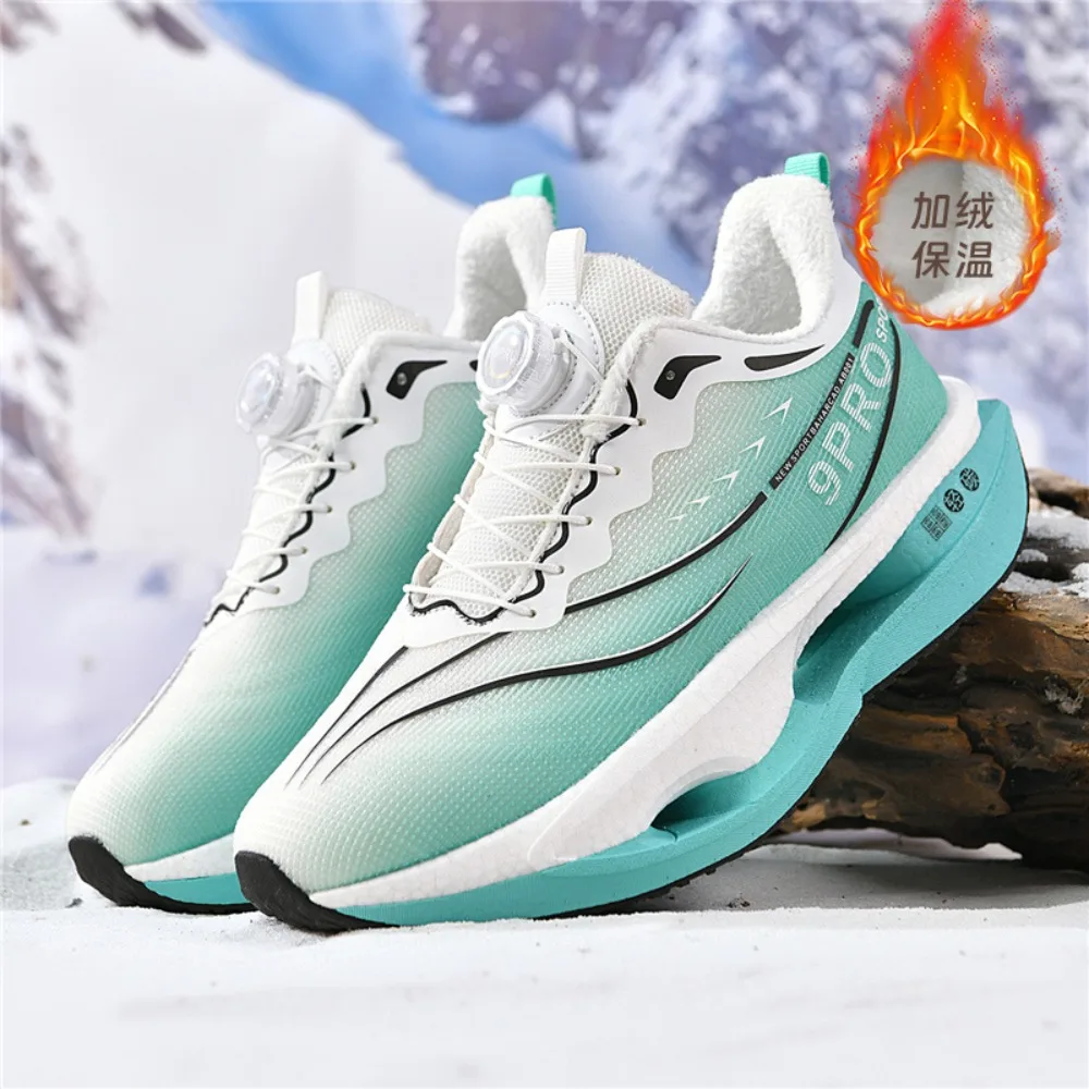 

Зимние хлопковые кроссовки 2026 года, на шнуровке, дышащие, для родителей и детей, с мягкой подошвой, спортивные беговые кроссовки с карбоновой пластиной